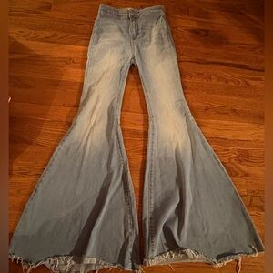 We The Free People Float on Flare Jeans Women’s Size 25R High Waist Blue Denim